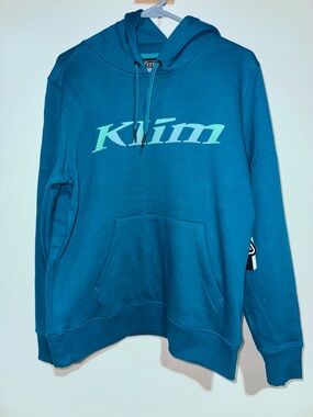 New Klim snowmobile brand Teal Logo Hoodie - Women's Sweatshirt Small
